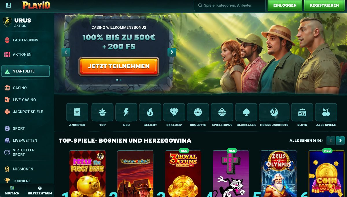 Playio punktet als vielseitiges Casino ohne OASIS durch seltene Extras wie einen eigenen Bonus Shop und umfangreiche eSports-Wetten, die das Angebot außerhalb des deutschen Sperrsystems perfekt abrunden.